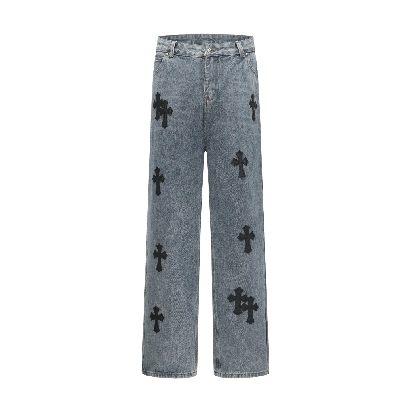 P260 Cross-border model, please do not place an order if you are pursuing quality - Chrome Hearts/Chrome Hearts Cross ✝️ Inlaid embroidered washed jeans, trousers and casual pants - High weight, high density and high quality. The wool is soft, delicate and skin-friendly. It feels soft and silky. It has excellent warmth and skin-friendly properties. - Customized weaving and dyeing, no color difference. No matter the fabric or workmanship details, it beats the ordinary version on the market - Hardware zipper accessories are all customized, full of details -Colour: washed blue -Size: 28 30 32 34 36